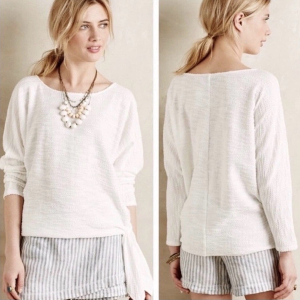 Anthropologie Sundays in Brooklyn Womens White Tie Top Size M